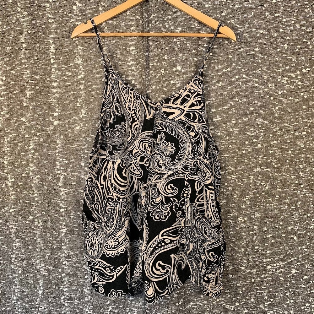 Les Soeurs‎ Paisley Print Strappy Shorts Romper Boho Artsy Womens